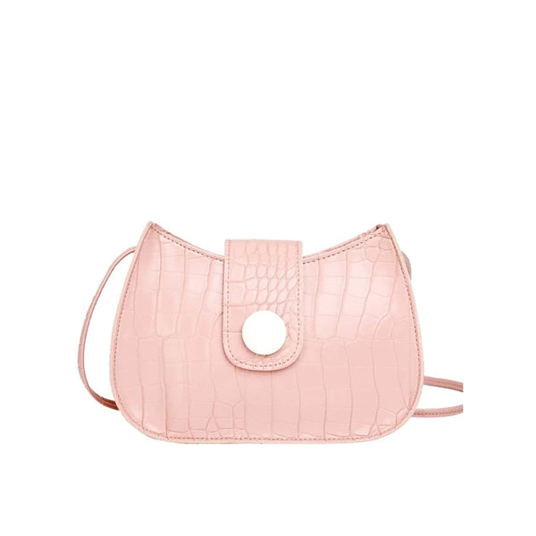 Shein- Croc Embossed Crossbody Bag- Pink