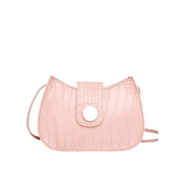 Shein- Croc Embossed Crossbody Bag- Pink