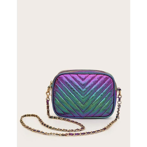 Shein- Chevron Graphic Crossbody Bag- Multicolor