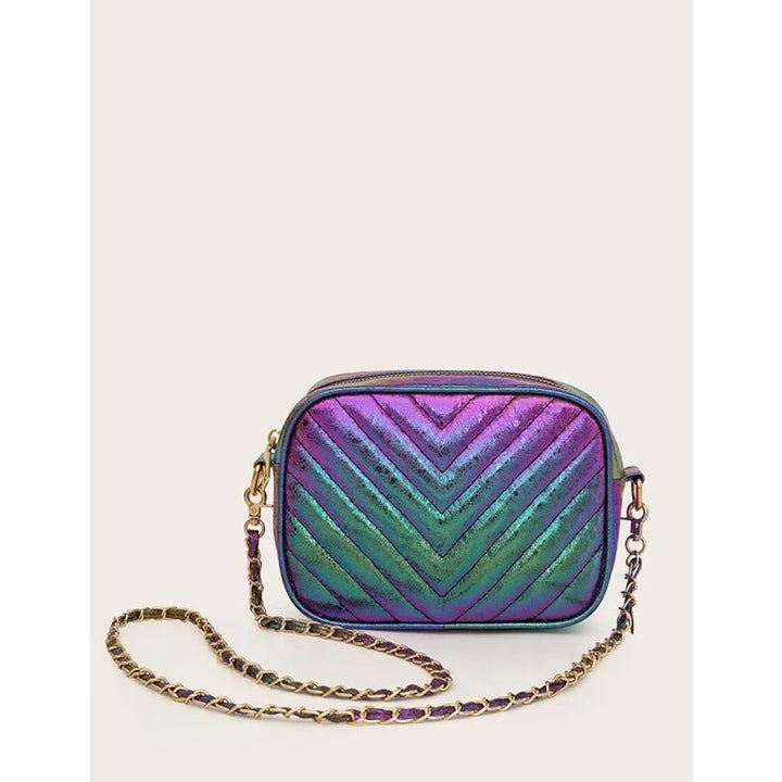 Shein- Chevron Graphic Crossbody Bag- Multicolor