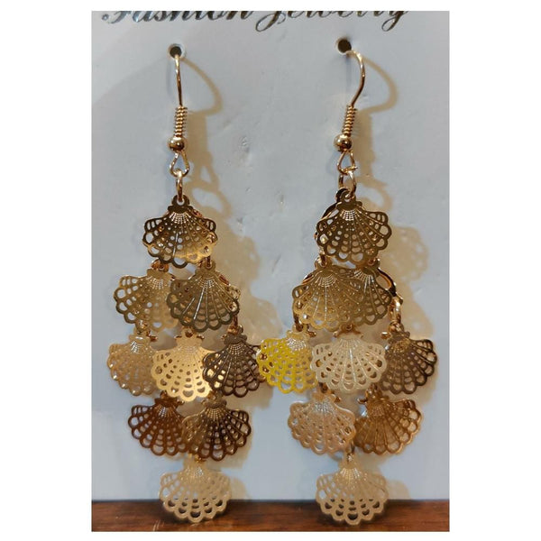 Ayzel- Peacock Feather Design EarRings - Golden