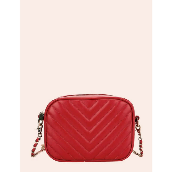 Shein- Chevron Graphic Crossbody Bag- Red