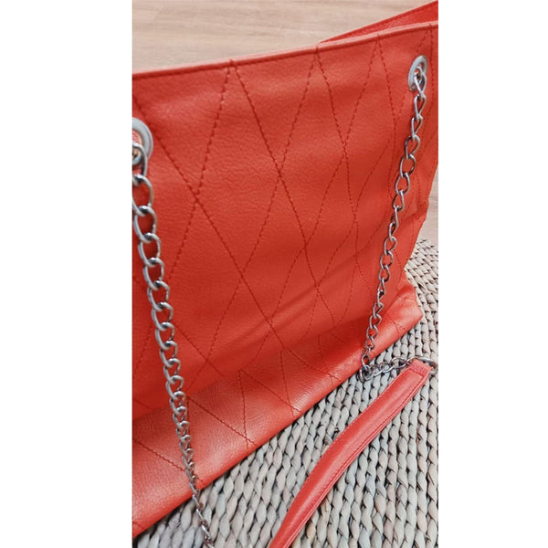 Shein- Red Color Fashion Leather Strap Crossbody Bag