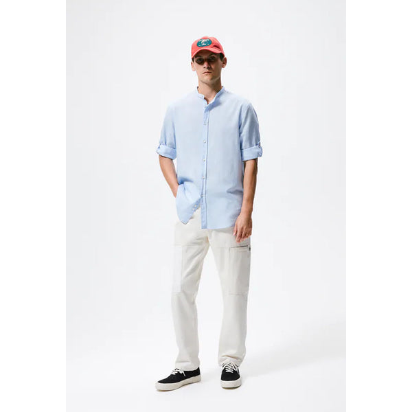 Zara- Textured Linen/Cotton Shirt- Sky blue