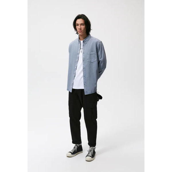 Zara- Coloured Cotton Shirt-  Blue/Steel