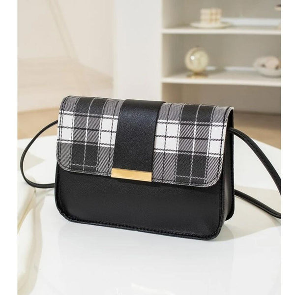 Shein- Plaid Metallic Edge Crossbody Bag