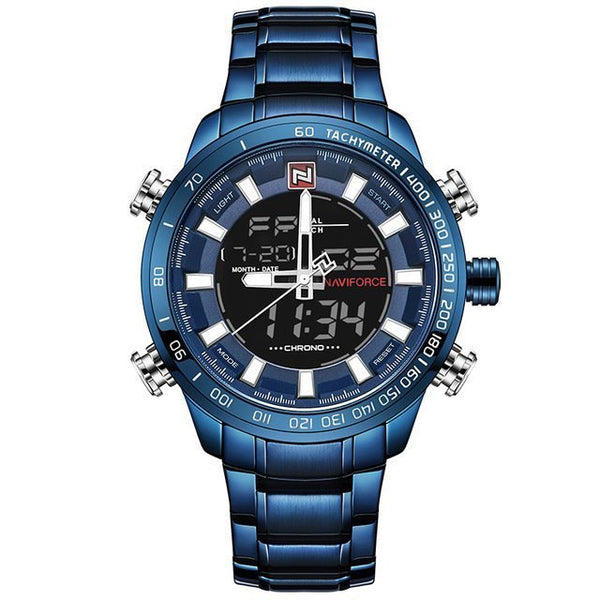 NaviForce- Steel Band Quartz DUAL TIME EDITION NF9093