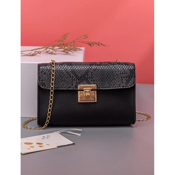 Shein- Snakeskin Flap Chain Crossbody Bag