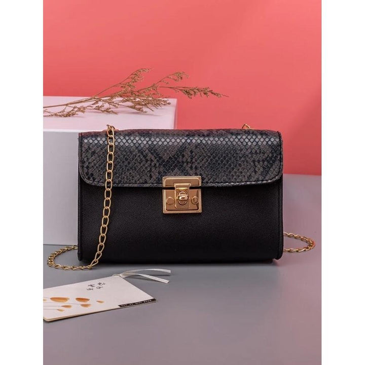 Shein- Snakeskin Flap Chain Crossbody Bag
