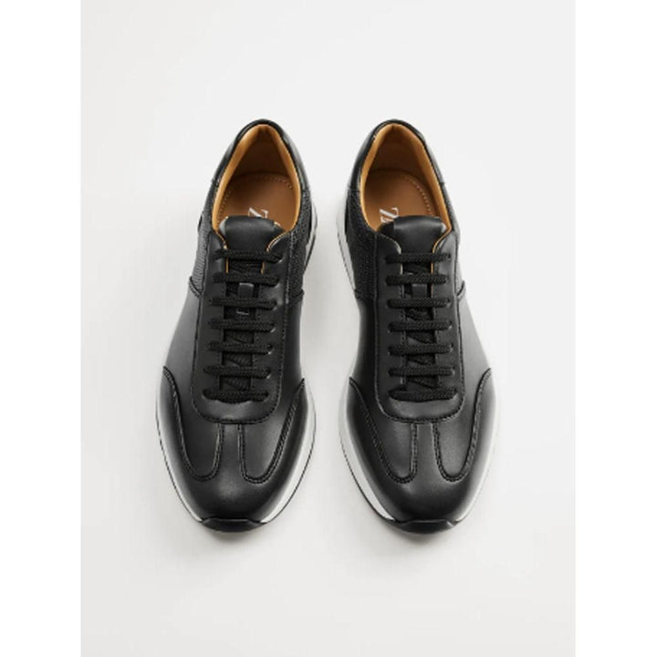 Zara- Embossed Black Trainers