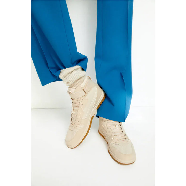 Zara- Contrast- Coloured High-Top Trainers- Beige