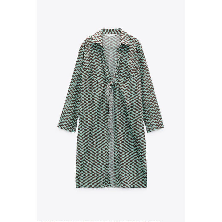 Zara- Printed Tunic- Sea Green