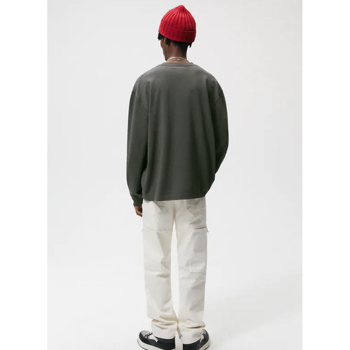 Zara- Oversized T-Shirt With Pocket- Dark green