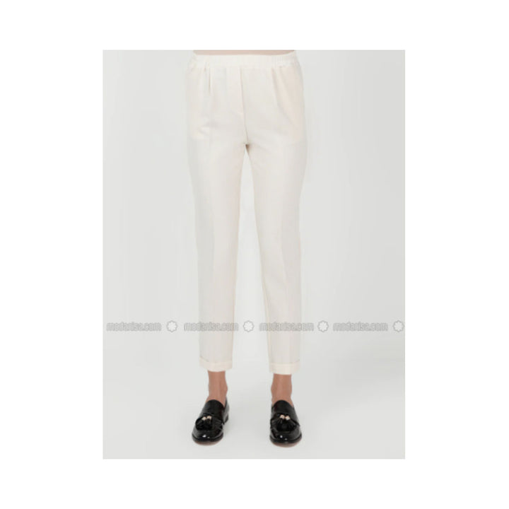 Modanisa- Rabia Karancı Cream - Pants