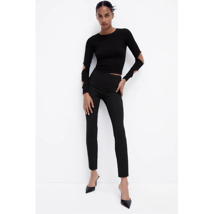 Zara- Split Hem Leggings- Black