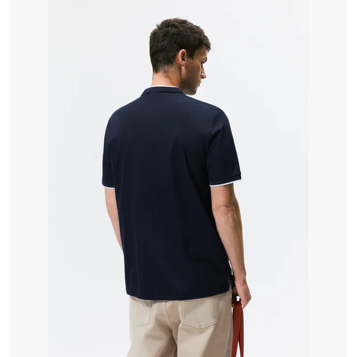 Zara- Polo Shirt With Mercerised Finish- Navy blue