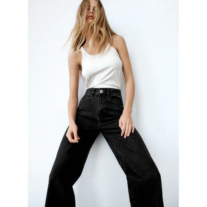 Zara- Jeans Z1975 High Rise Wide Leg- Black