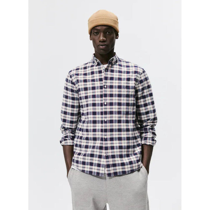 Zara- Check Oxford Shirt-  Navy blue