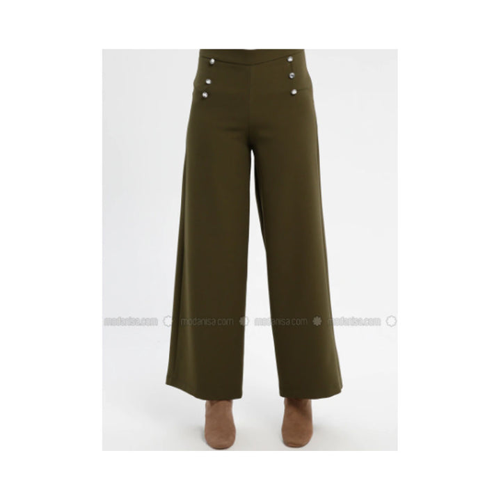 Modanisa- Veteks Line Khaki - Pants