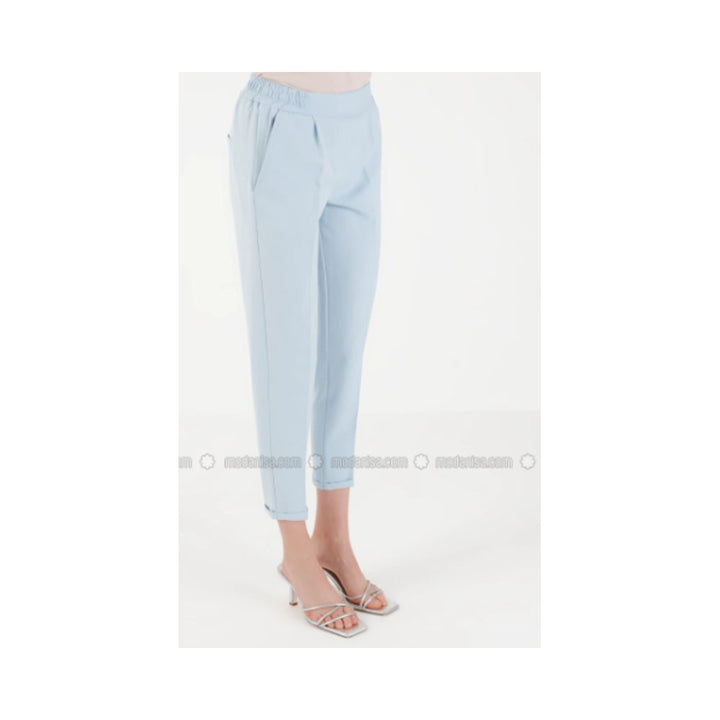 Modanisa- Veteks Line Baby Blue - Pants