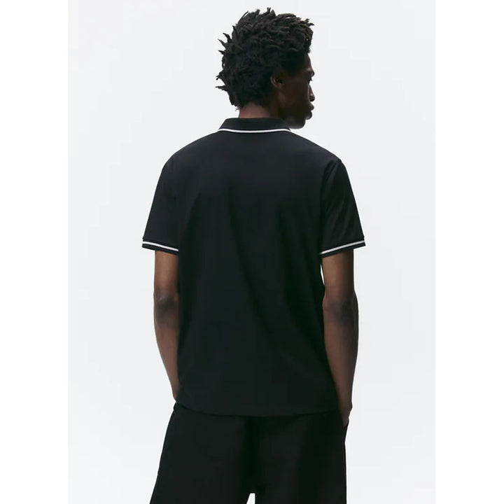 Zara- Polo Shirt With Mercerised Finish- Black