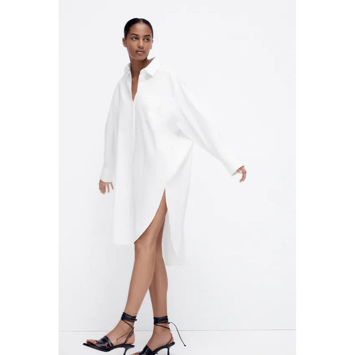 Zara- Extra Long Poplin Shirt