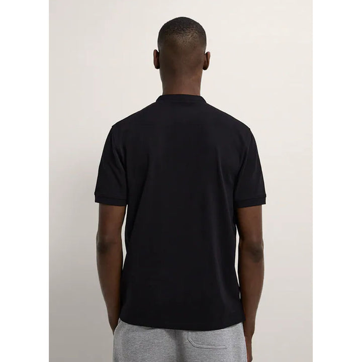 Zara- Piqué Polo Shirt With Stand-Up Collar- Black