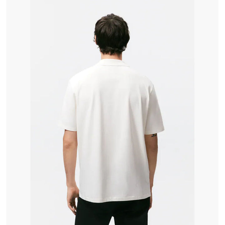 Zara- Polo Shirt With Slit Collar- Oyster White