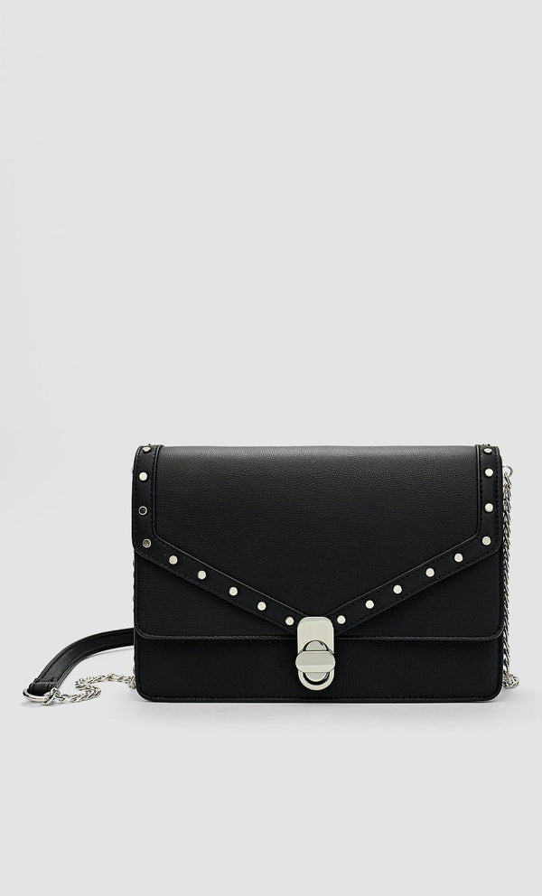 Stradivarius- Crossbody bag with clasp and chain strap