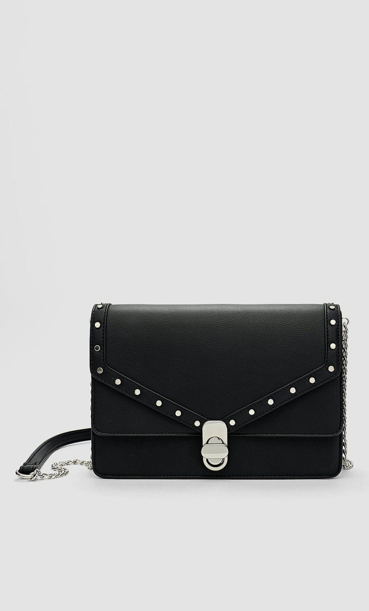 Stradivarius- Crossbody bag with clasp and chain strap