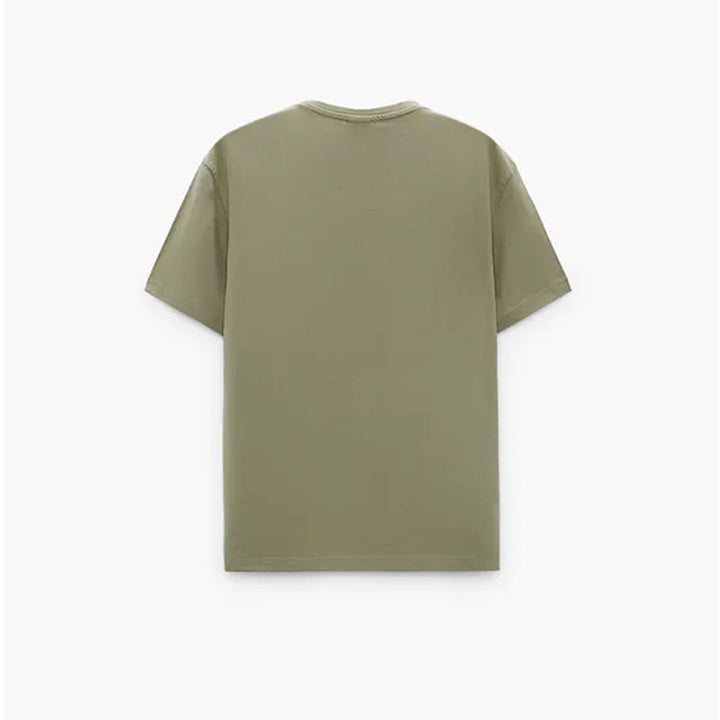 Zara- Piqué Texture T-Shirt- Khaki