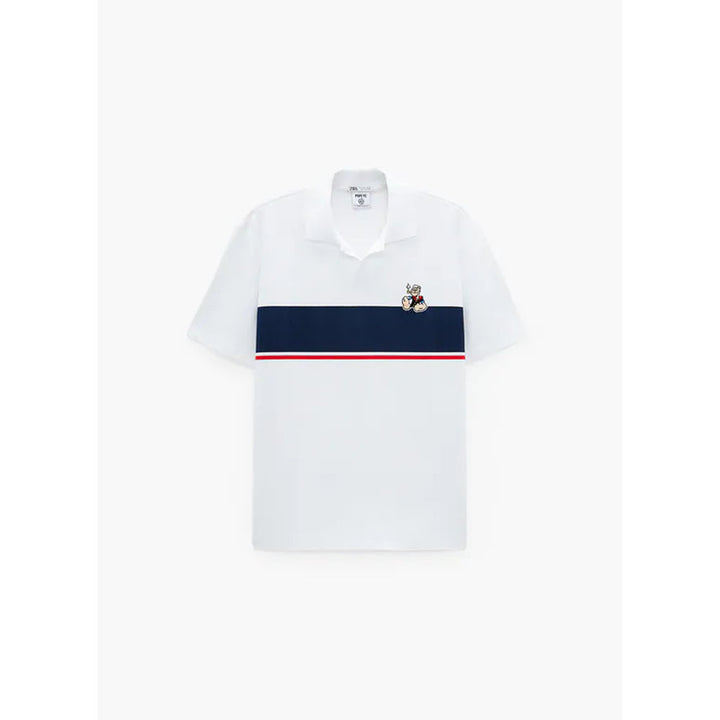 Zara- Popeye © King Features Patch Polo Shirt- White
