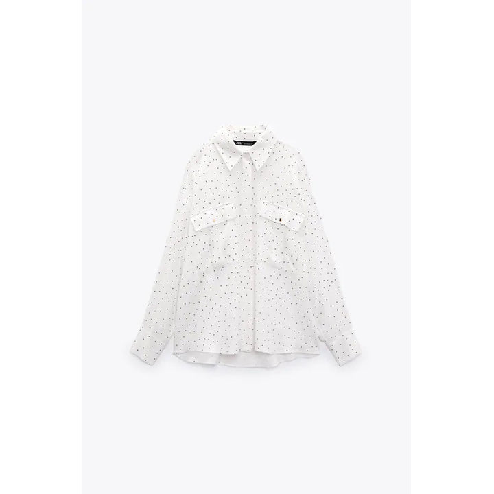 Zara- Polka Dot Shirt- Ecru/Black