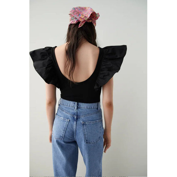 Zara- Matching Poplin Bodysuit- Black