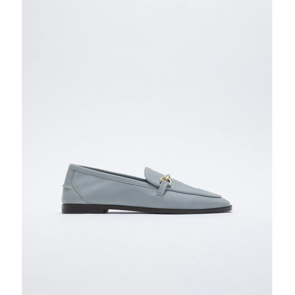 Zara- Leather Loafers With Buckle