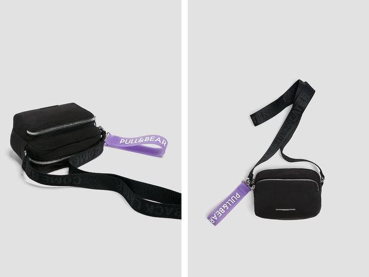Pull & Bear -Nylon mini crossbody bag with logo