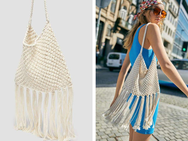 Pull & Bear -Crochet crossbody bag with fringing