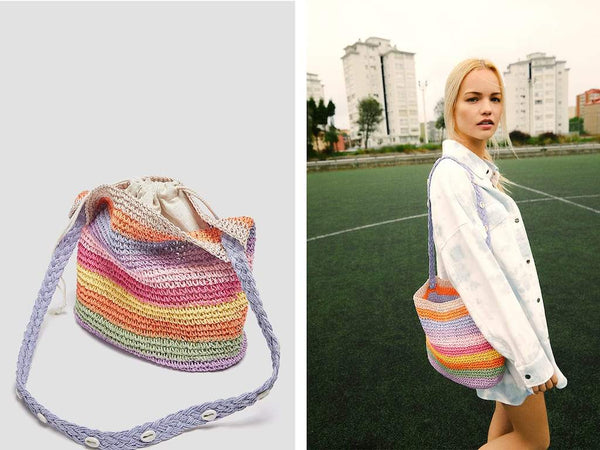 Pull & Bear -Multicoloured crossbody bag with seashell detail