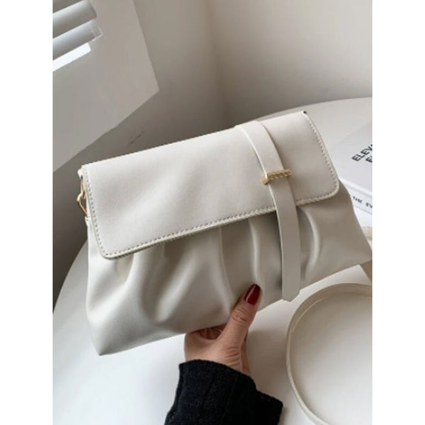 Shein- Minimalist Ruched Flap Crossbody Bag