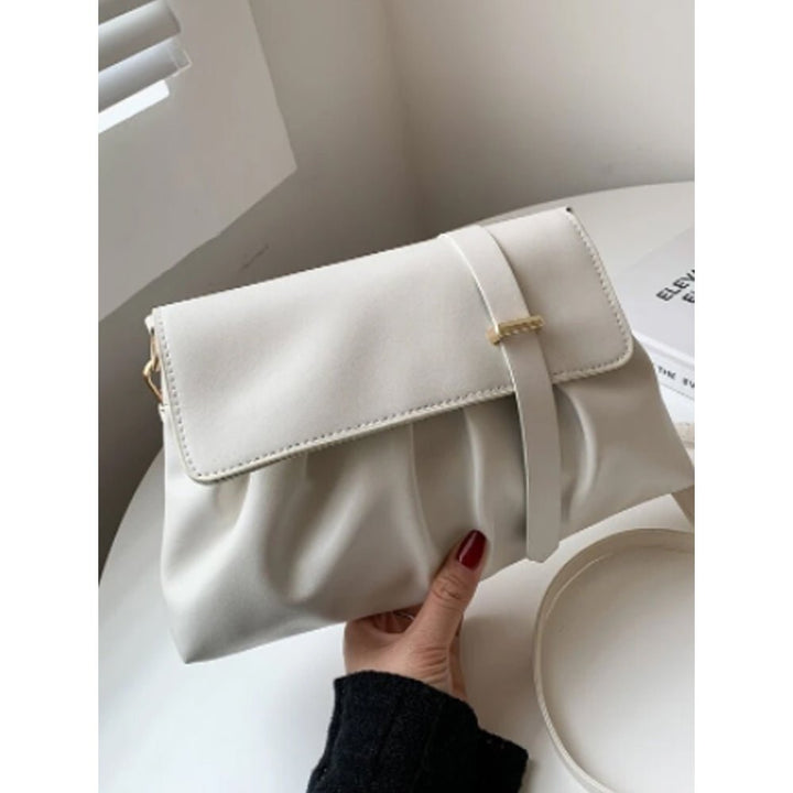 Shein- Minimalist Ruched Flap Crossbody Bag