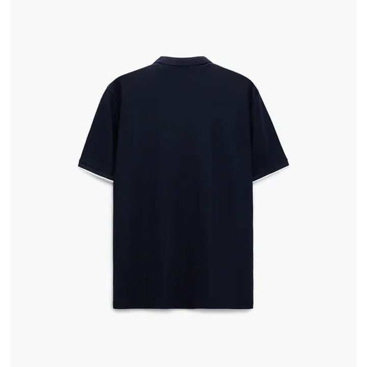Zara- Polo Shirt With Mercerised Finish- Navy blue