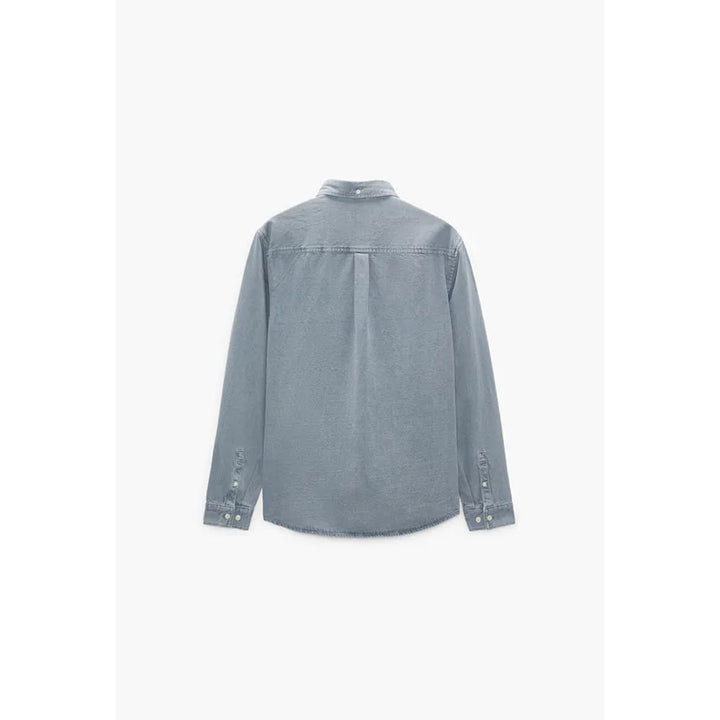 Zara- Coloured Cotton Shirt-  Blue/Steel