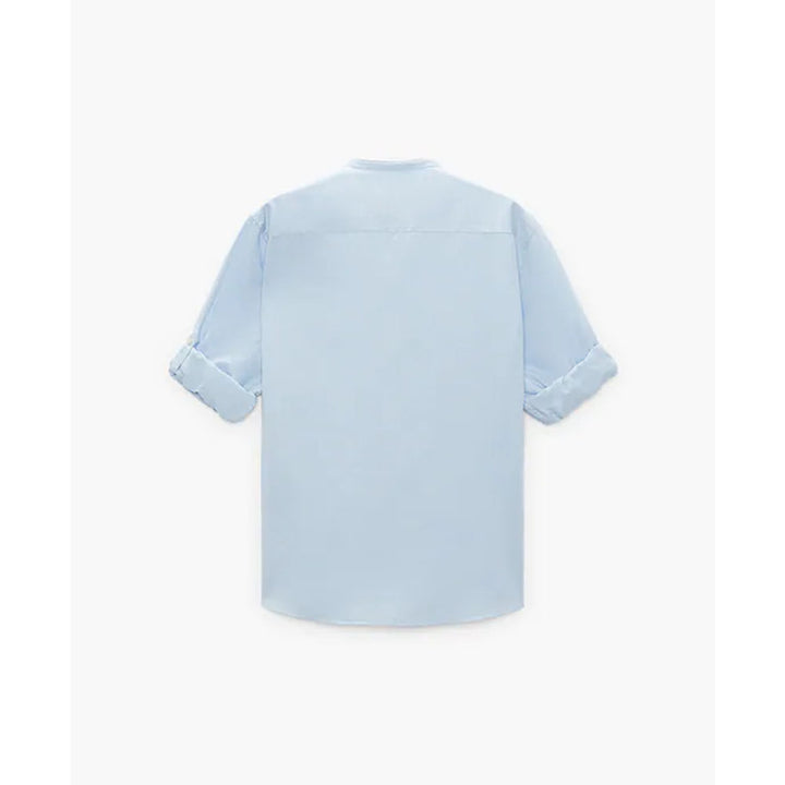 Zara- Textured Linen/Cotton Shirt- Sky blue