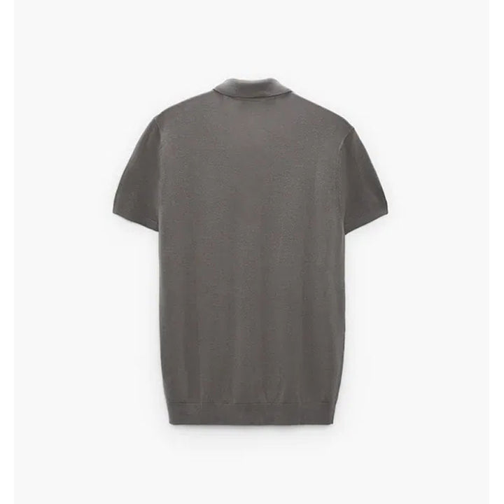 Zara- Basic Knit Polo Shirt- Grey