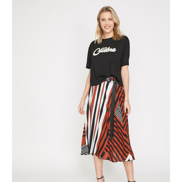 Koton- Letter Printed T-Shirt - Black