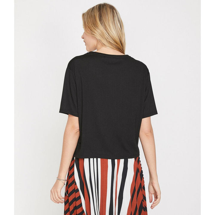 Koton- Letter Printed T-Shirt - Black