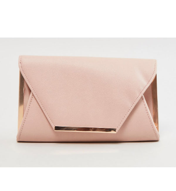 Max Fashion- Plain Crossbody Bag with Magnetic Snap Closure and Metallic Chain by Bagallery Deals priced at #price# | Bagallery Deals