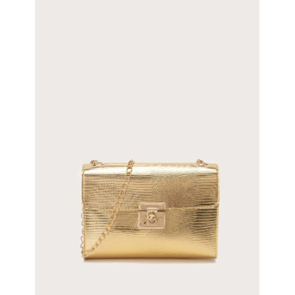 Shein- Metallic Textured Chain Crossbody Bag