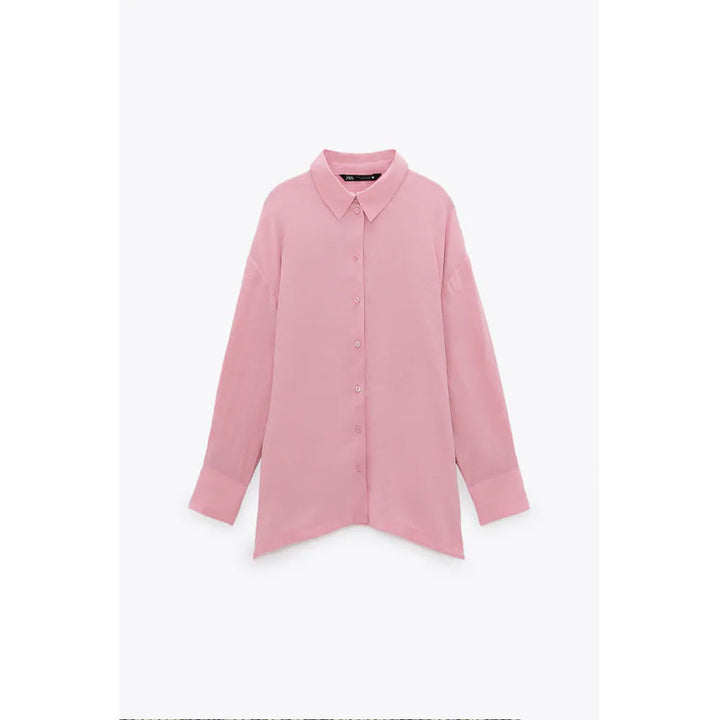 Zara- Oversize Flowing Shirt-  Mid-pink