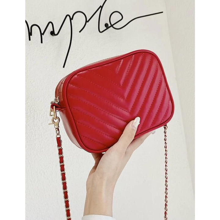 Shein- Chevron Graphic Crossbody Bag- Red